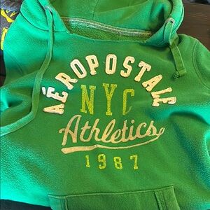 Aeropostale Green Hoodie with NYC Athletics Print